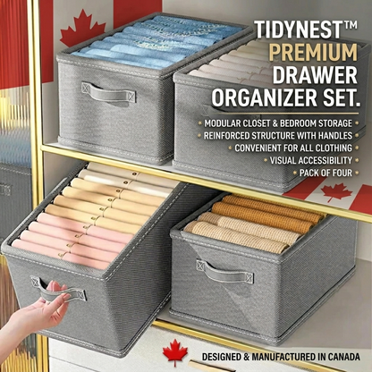 TidyNest™ Premium Drawer Organizer Set – Modular Storage for Closet & Bedroom